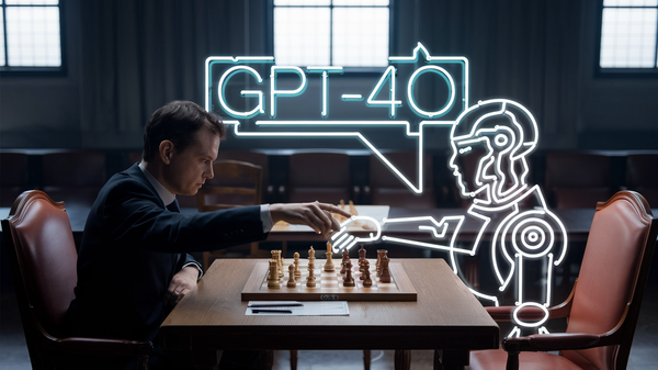 a cinematic shot of a chess match between a human