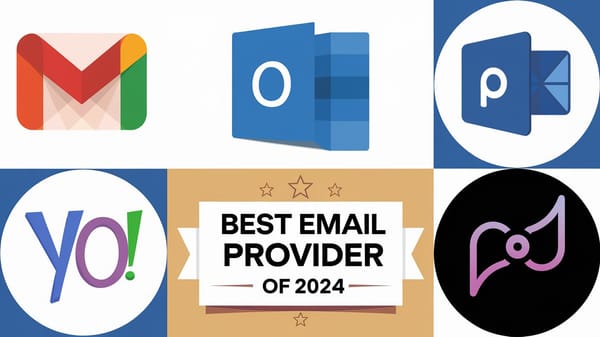 A collage of the top email providers of 2024. 