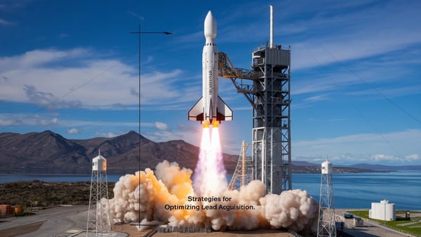 A graph of a rocket launching into the sky. The rocket represents the lead generation process