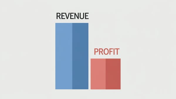 A graphic comparison of revenue and profit.