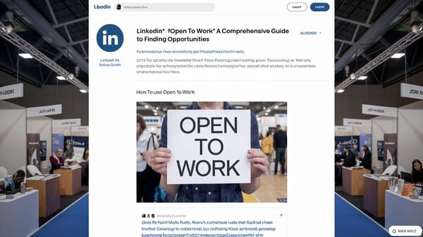 A LinkedIn blog post with the headline "LinkedIn’s “Open to Work”: A Comprehensive Guide to Finding Opportunities".