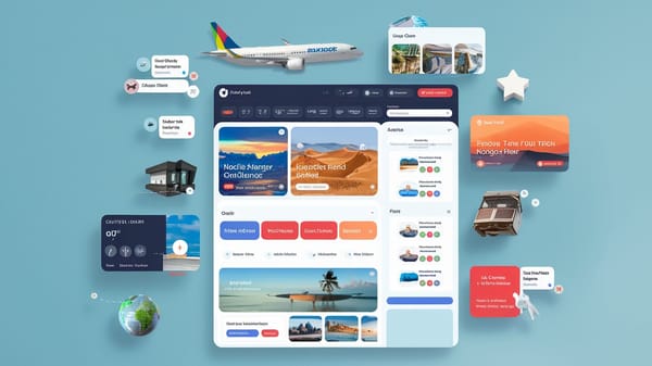 A photo of a B2B travel portal website with various travel options. 