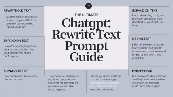 A guide with the title "The Ultimate ChatGPT Rewrite Text Prompt Guide". 